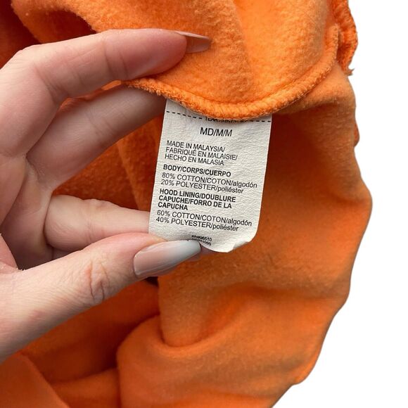 Under Armour Mens Medium Playback Essential Fleece Hoodie Orange Pullover Pocket - Picture 3 of 10